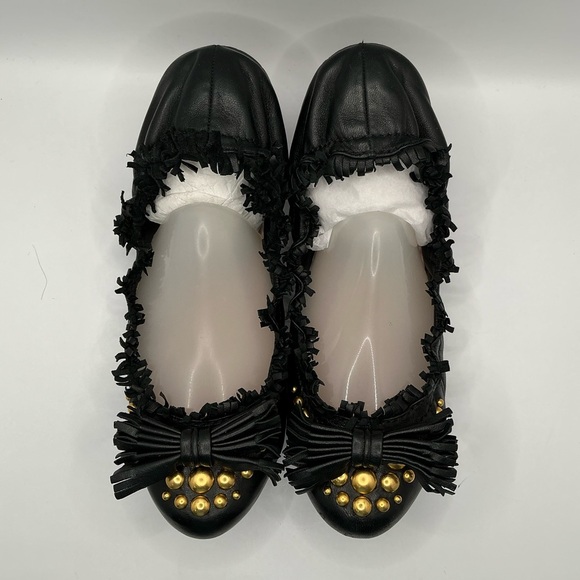 ♣️ Miu Miu ♣️ Black Lamb Leather Flats - Picture 5 of 15